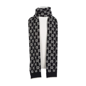 Twinset Black/White Logo Scarf