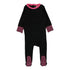 Lil Legs Black Hot Pink Striped Cuff Footie