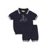 Le Bourdon Navy Sailboat Knit Set