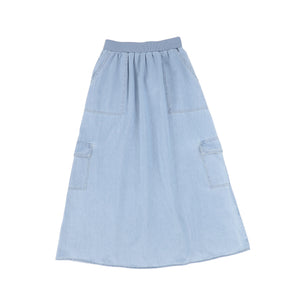 Valentina Denim Flowy Cargo Skirt