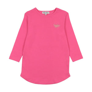 Kin+Kin K230 Hot Pink Ribbed Girls Long Sleeve T-shirt