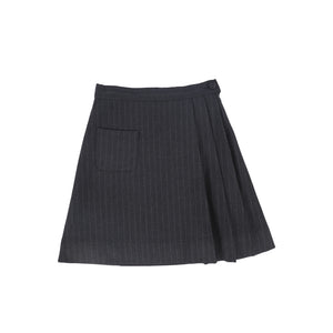 Bace Grey Striped Button Skirt