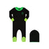 Parni PJ86 Black/Green Heartlock Neon Cuff Footie