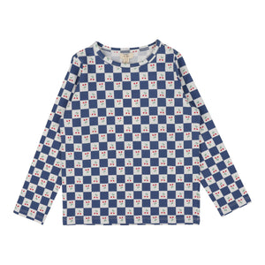 Lil Legs Checkered Tulip Print Long Sleeve Tee