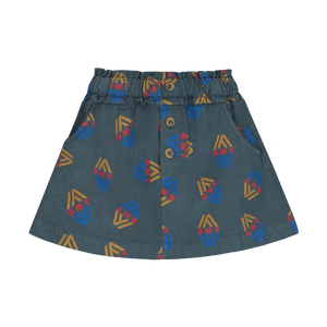 Bonmot Navy Allover Rhombus Mini Skirt