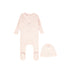 Bebe Jolee Pink Outline Embroidered Footie