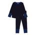 Lil Legs Black/Royal Blue Striped Cuff Lounge Set