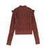 Valentina Rust Lace Pointelle Sweater