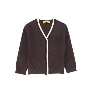 Le Bourdon Brown Trim Border Cardigan