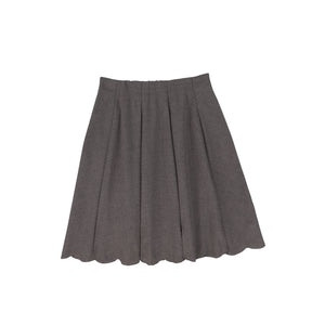 Bace Charcoal Wool Scallop Pleated Skirt