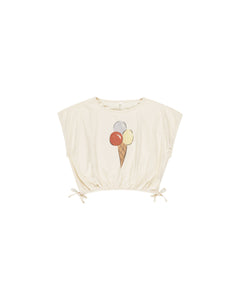 Rylee + Cru Natural Gelato Cropped Cinched Tee