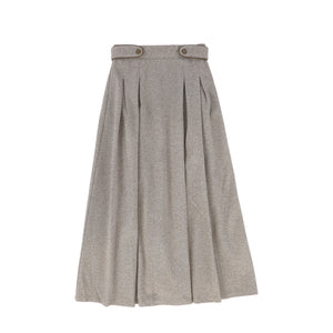 Bace Beige Herringbone Button Detail Skirt