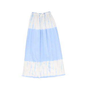 Valentina Light Blue Crinckle Tie Dye Maxi Skirt