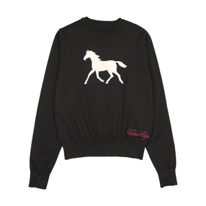 Urban Edge Black Horse Knit Sweater