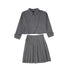 Bamboo Heather Grey Wool Pleated Skirt and Jacket Set