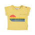 Piupiuchick Yellow w/ Multicolor Wave Baby Print T-Shirt