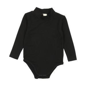 Lil Legs Black Bamboo Mockneck Onesie
