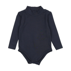 Lil Legs Navy Bamboo Mockneck Onesie