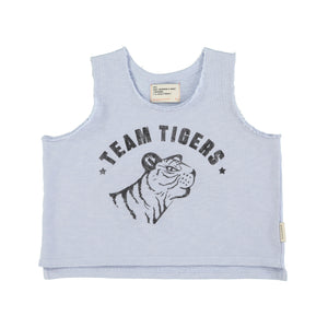 Piupiuchick Light Blue w/ Tiger Print Sleeveless T-Shirt