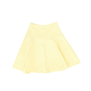 Bamboo Yellow Flair Contrast Color Stitch Skirt