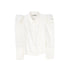 Valentina White Pointed Shoulder Puff Blouse