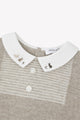 Tartine et Chocolat Taupe Knit Collar Romper