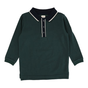 Lil Legs Green Contrast Trim Polo