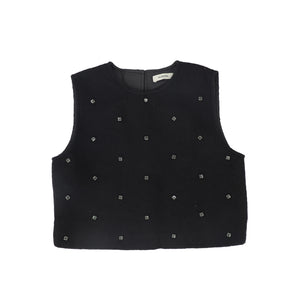 Valentina Black Jewel Wool Vest