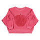 Piupiuchick Strawberry Pink w/ Red Apple Print Terry Sweatshirt