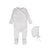 Bebe Jolee Blue Pointelle Piped Wrap Footie + Bonnet