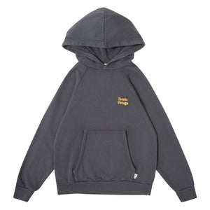 Tocoto Vintage Dark Grey Vintage Embroidery Hooded Sweatshirt