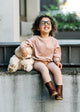 Lil Legs Dusty Pink Rhinestone Velour Set