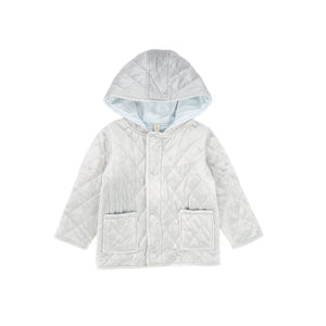 Bebe Jolee Blue Velour Quilted Jacket