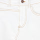 Bamboo White Denim Stitched Detail Skirt