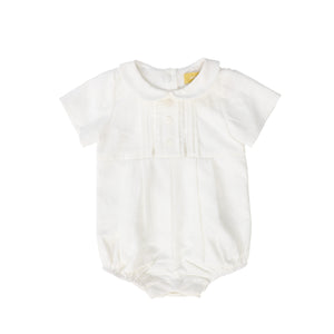 Le Bourdon Ivory Pleat Front Romper