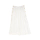 Valentina White Pleated Button Maxi Skirt