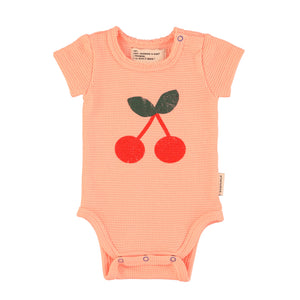 Piupiuchick Pink w/ Cherry Print SS Romper