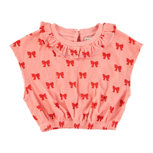 Piupiuchick Pink w/ Red Bows Blouse w/ Collar