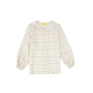 Le Bourdon Brown Peter Pan Collared Blouse