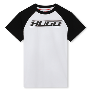Hugo White Short Sleeve Colorblock T-Shirt