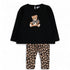 Moschino Black LS Girl Bear Bow Print Tee & Legging Set