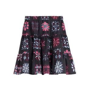 Papillon Multi Nicole Printed Poplin Tiered Skirt