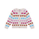 Bonton Creme Lilou Multi Heart Cardigan