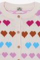 Bonton Creme Lilou Multi Heart Cardigan