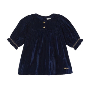 Bonton Navy Douceur Velvet Dress