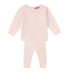 Bonton Rose des Sables Ensemble ajoure Naiss Set