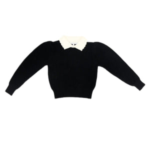 Parni K454 Black Collared Girls Blouse