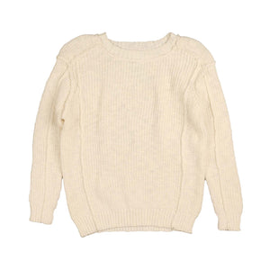 Noma Cream Slub Tonal Emblem Knit