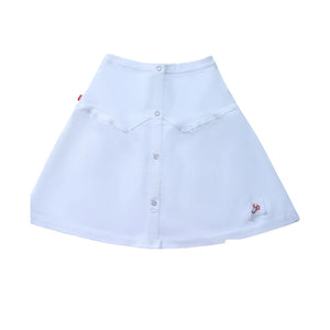 Crew White Denim Patch Skirt