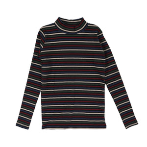 Lil Legs Black Multicolor Printed Mockneck